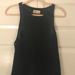 high neck tank top, open back